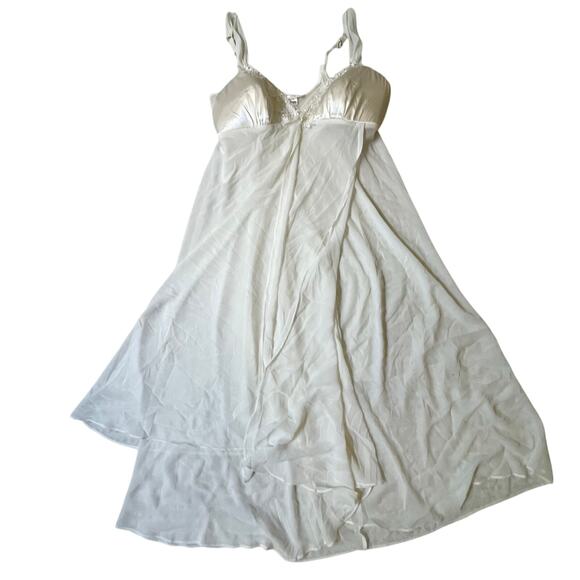 NWT 1X Ivory White Angelic Fairycore Ethereal Satin and Chiffon Gown Bridal - Picture 5 of 8